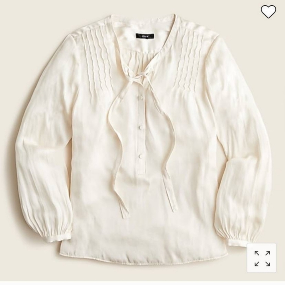 J. Crew Featherweight Tie Neck Blouse